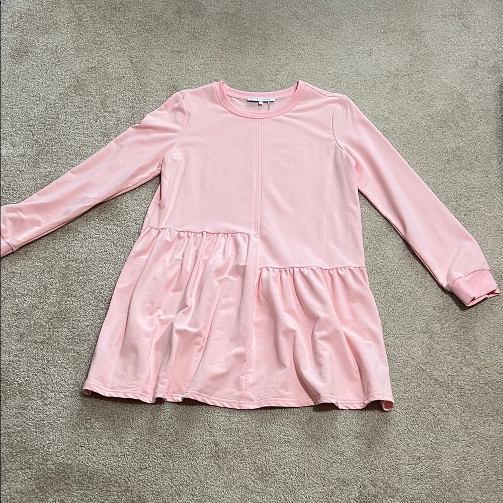 English Factory Light Pink Tiered Mini Dress